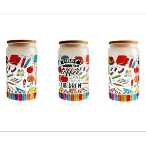 16 oz. LIBBEY'S tumbler, with teacher design.